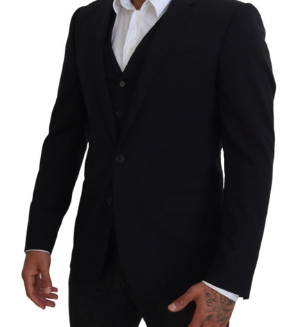 Dolce & Gabbana Elegant Black Martini Two-Piece Suit