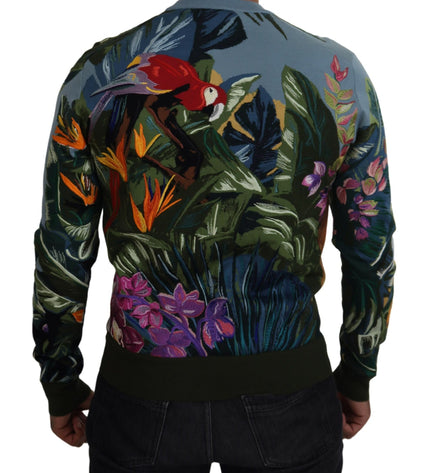 Maglione in lana e seta con ricamo Jungle di Dolce &amp; Gabbana