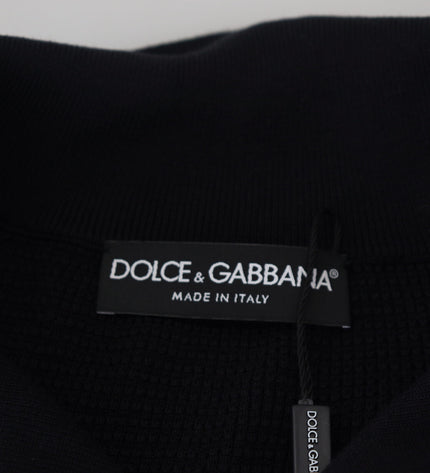 Dolce &amp; Gabbana Elegante maglione pullover nero in misto seta