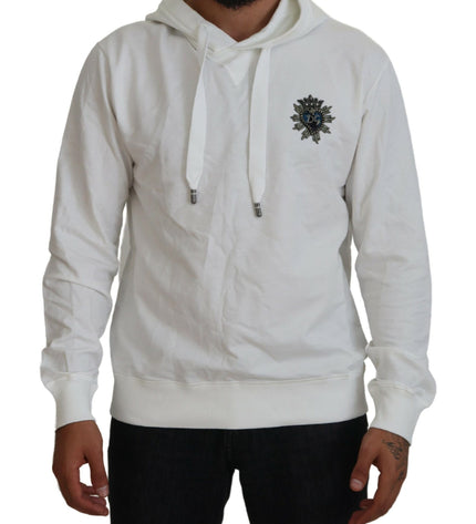 Dolce & Gabbana Elegant White Logo Hooded Sweatshirt