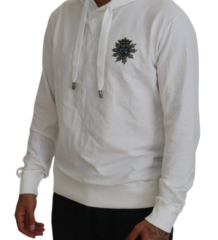 Dolce & Gabbana Elegant White Logo Hooded Sweatshirt