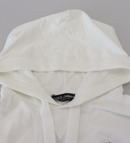 Dolce & Gabbana Elegant White Logo Hooded Sweatshirt