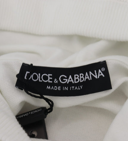 Dolce & Gabbana Elegant White Logo Hooded Sweatshirt