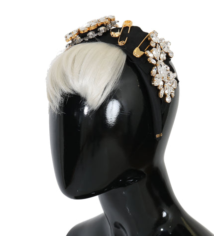 Dolce &amp; Gabbana Elegante diadema per capelli in cristallo nero