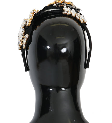 Dolce & Gabbana Elegant Black Crystal Headband Diadem