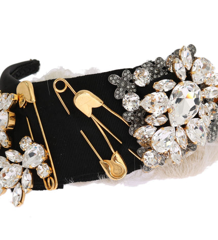 Dolce &amp; Gabbana Elegante diadema per capelli in cristallo nero