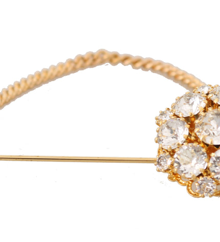 Dolce & Gabbana Exquisite Crystal-Embellished Gold Brooch