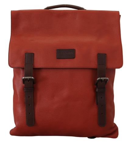 Dolce & Gabbana Elegant Calfskin Leather Backpack in Orange