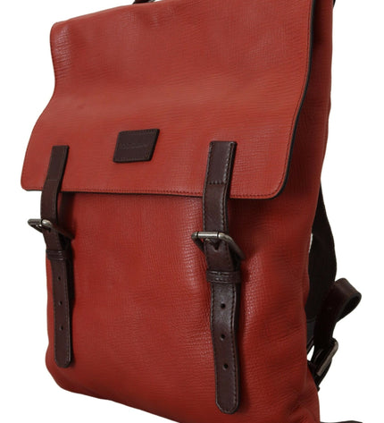 Dolce & Gabbana Elegant Calfskin Leather Backpack in Orange