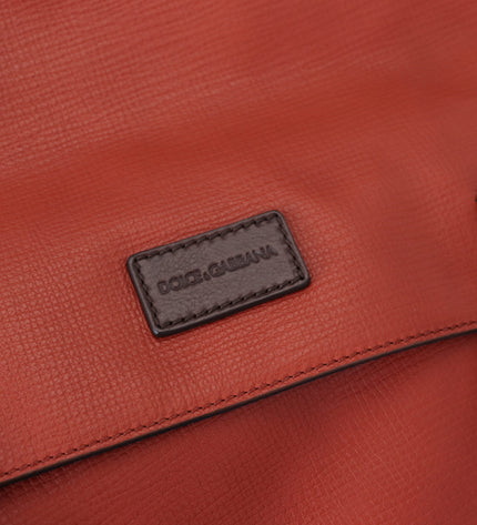 Dolce & Gabbana Elegant Calfskin Leather Backpack in Orange