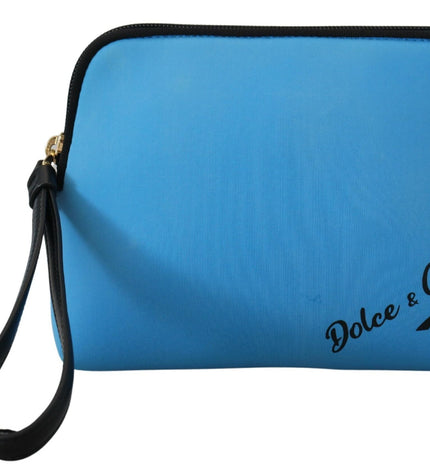 Elegante pochette Dolce &amp; Gabbana in poliammide blu