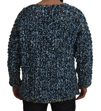 Dolce & Gabbana Elegant Blue V-Neck Cardigan Sweater