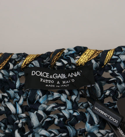 Dolce &amp; Gabbana Zarif Mavi V Yaka Hırka Kazak