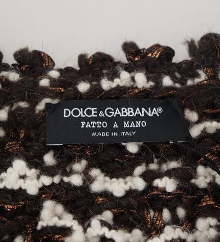 Dolce &amp; Gabbana Elegante maglione pullover lavorato a maglia color bronzo