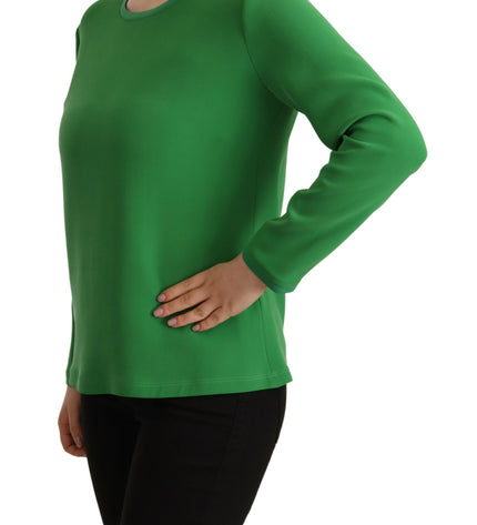 Maglione a maniche lunghe in seta elegante Armani in verde lussureggiante