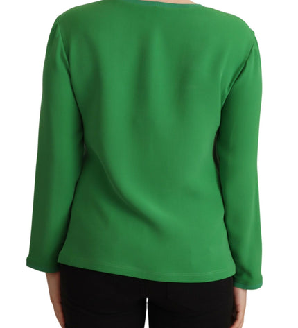 Maglione a maniche lunghe in seta elegante Armani in verde lussureggiante