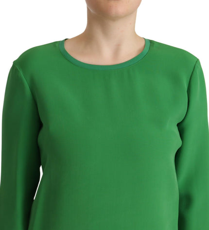 Maglione a maniche lunghe in seta elegante Armani in verde lussureggiante