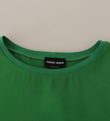 Maglione a maniche lunghe in seta elegante Armani in verde lussureggiante