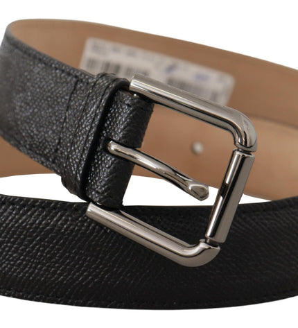 Dolce & Gabbana Elegant Black Leather Belt with Metal Buckle