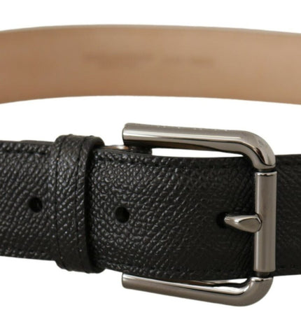 Dolce & Gabbana Elegant Black Leather Belt with Metal Buckle