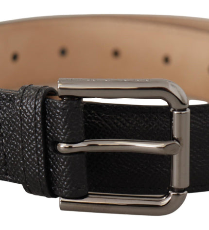 Dolce & Gabbana Elegant Black Leather Belt with Metal Buckle