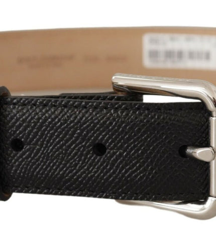 Dolce & Gabbana Sleek Black Authentic Leather Belt