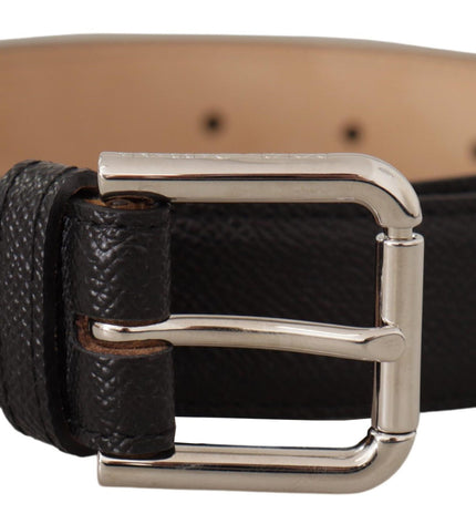 Dolce & Gabbana Sleek Black Authentic Leather Belt