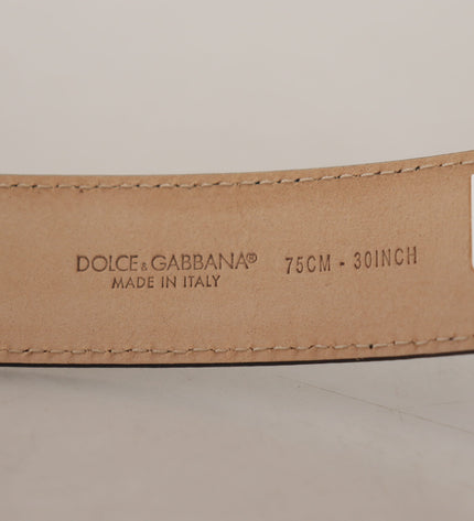 Dolce &amp; Gabbana Şık Siyah Otantik Deri Kemer