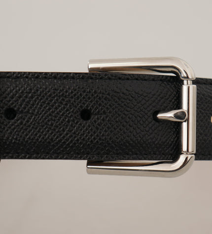 Dolce & Gabbana Sleek Black Authentic Leather Belt