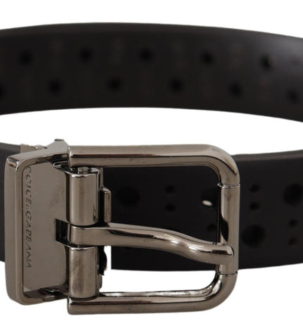 Dolce & Gabbana Elegant Black Leather Belt with Metal Buckle