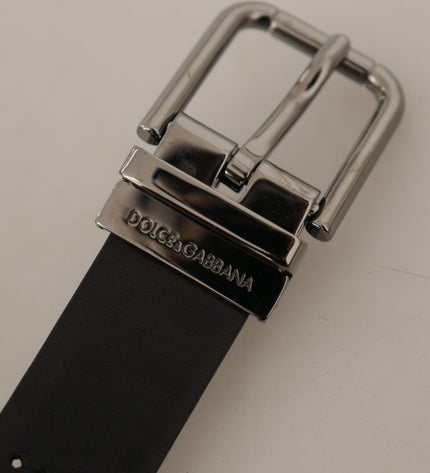 Dolce & Gabbana Elegant Black Leather Belt with Metal Buckle