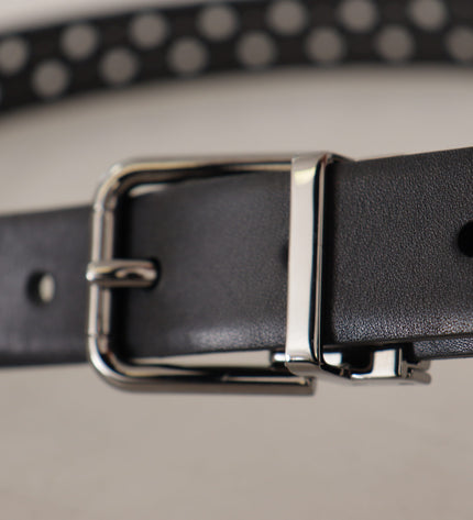 Dolce & Gabbana Elegant Black Leather Belt with Metal Buckle