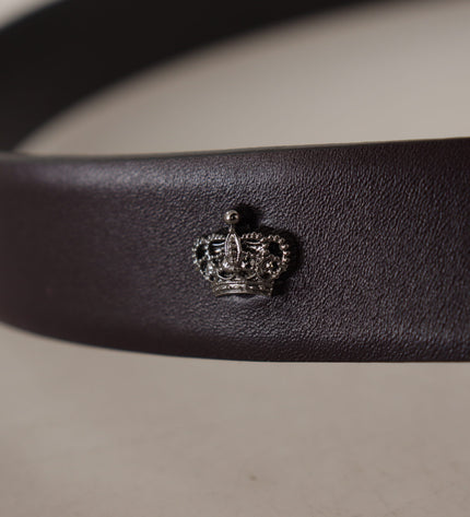 Dolce & Gabbana Elegant Dark Brown Leather Belt