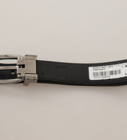 Dolce & Gabbana Elegant Black Leather Designer Belt