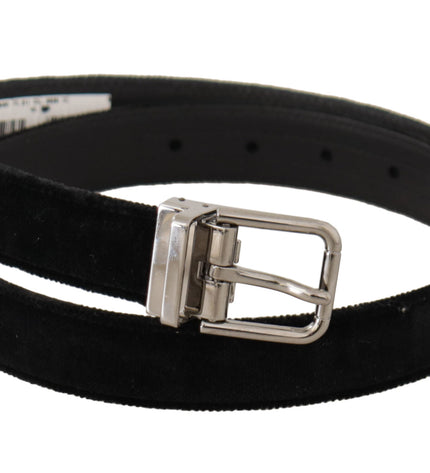 Dolce & Gabbana Elegant Black Velvet Designer Belt