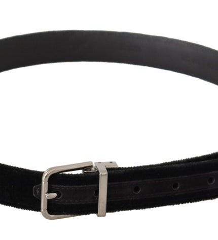 Dolce & Gabbana Elegant Black Velvet Designer Belt