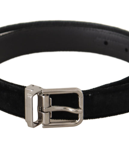 Dolce & Gabbana Elegant Black Velvet Designer Belt