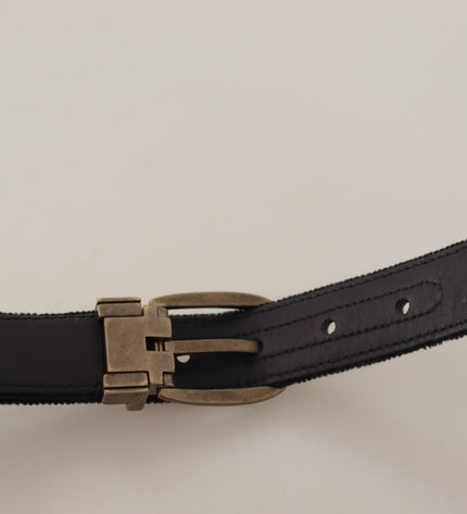 Dolce & Gabbana Elegant Black Leather Designer Belt