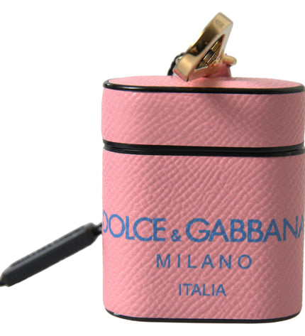 Custodia per Airpods Dolce &amp; Gabbana Chic in pelle di vitello in rosa