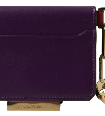 Dolce & Gabbana Purple Leather French Flap Wallet