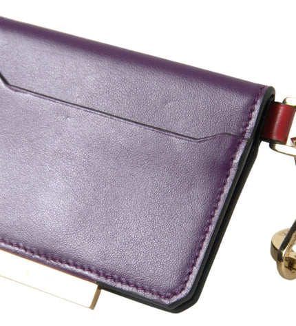 Dolce & Gabbana Purple Leather French Flap Wallet