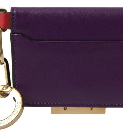 Dolce & Gabbana Purple Leather French Flap Wallet