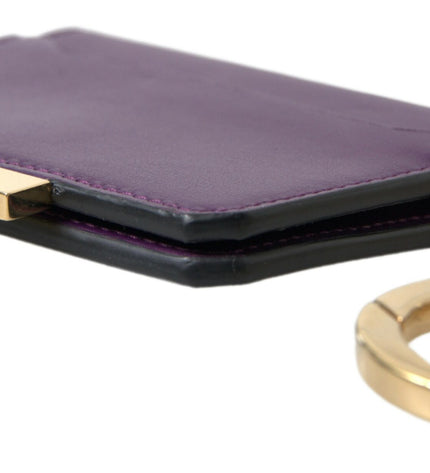 Dolce & Gabbana Purple Leather French Flap Wallet