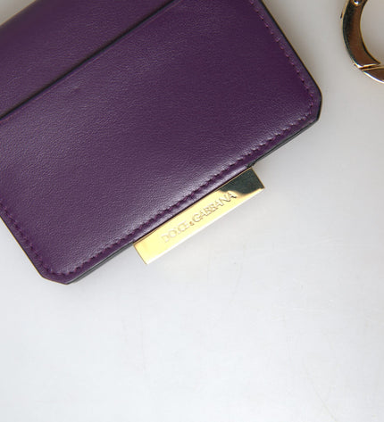 Dolce & Gabbana Purple Leather French Flap Wallet