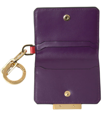 Dolce & Gabbana Purple Leather French Flap Wallet