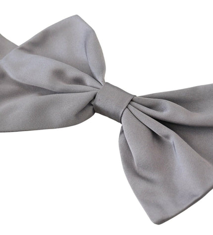 Dolce & Gabbana Elegant Silver Gray Silk Bow Tie