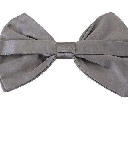 Dolce & Gabbana Elegant Silver Gray Silk Bow Tie