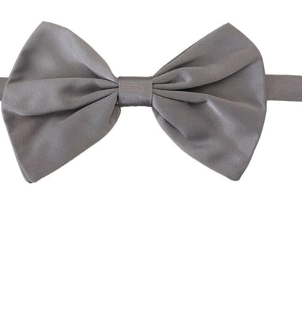 Dolce & Gabbana Elegant Silver Gray Silk Bow Tie