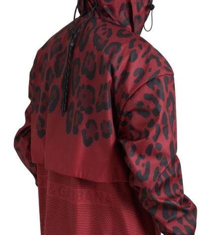 Dolce & Gabbana Radiant Red Leopard Print Hooded Jacket