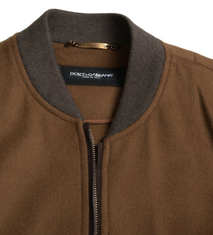 Dolce &amp; Gabbana Elegante bomber in cashmere marrone